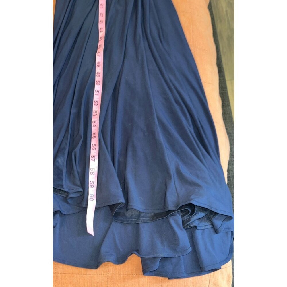 LEENA MAC DUGGAL One-Shoulder Navy Blue Gown SIZE 10 Maxi Dress ELEGANT. - Picture 8 of 9